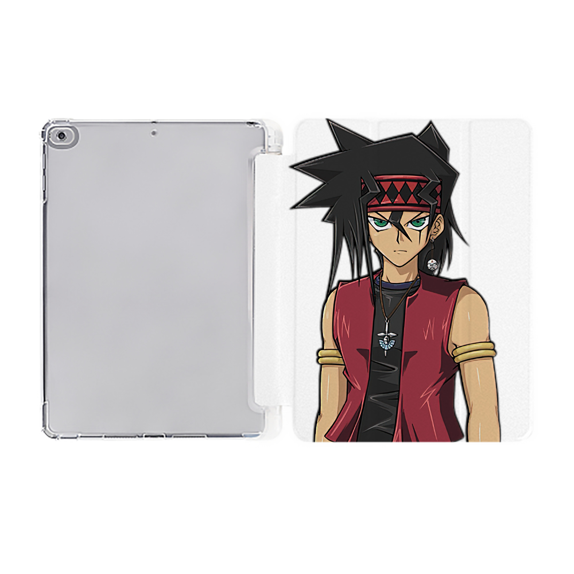 （画像用） 遊☆戯☆王 Yu-Gi-Oh! IPad ケース ペン収納付き 三つ折りスタンド PUレザー×シリコン 対応機種9.5/10.5/10.9インチ